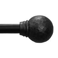 Mainstays 3/4” Matte Black Textured Ball Adjustable Curtain Rod, 30”-84”