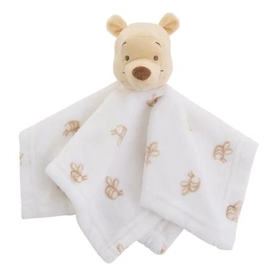 Winnie l'Ourson Couverture de Sécurité en Peluche, Nourrisson Unisexe, Ivoire et Or