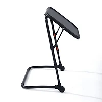 Homy Casa 1-Piece 21.26'' Folding Tray Table, Adjustable Height Side Table with Cup Holder for Sofa Bed, Black