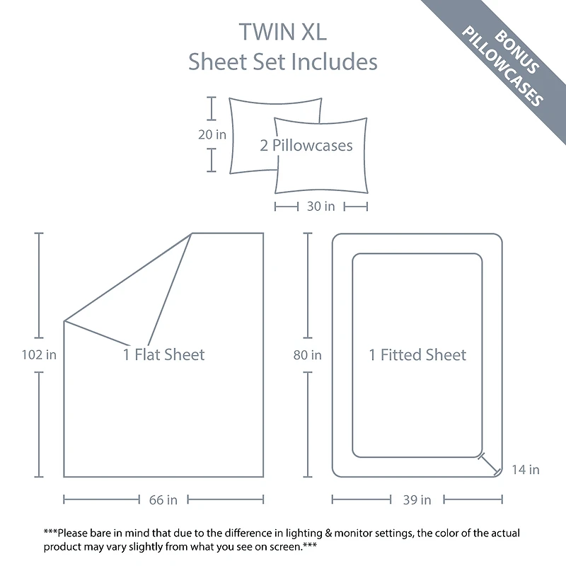 Swift Home Luxury 6-Piece Sheet Set with Extra Pillow Case, Double, White