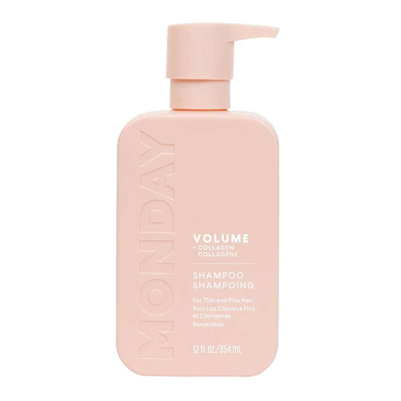 MONDAY Haircare Shampooing Volumisant avec du Collagène Hydrolysé & de l'Huile de Macadamia pour les Cheveux Clairsemés, Fins & Plats