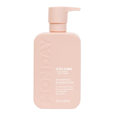 MONDAY Haircare Shampooing Volumisant avec du Collagène Hydrolysé & de l'Huile de Macadamia pour les Cheveux Clairsemés, Fins & Plats