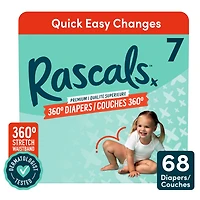 Couches Rascals Premium 360, Taille 7, 68 unités