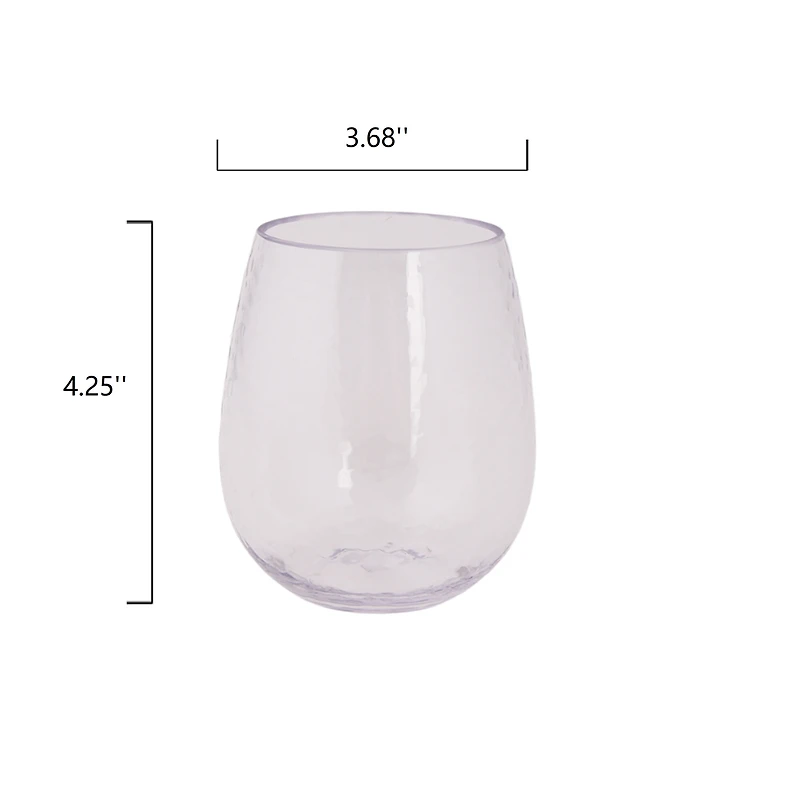 Hometrends Hammer Clear Acrylic Stemless Wine 498mL