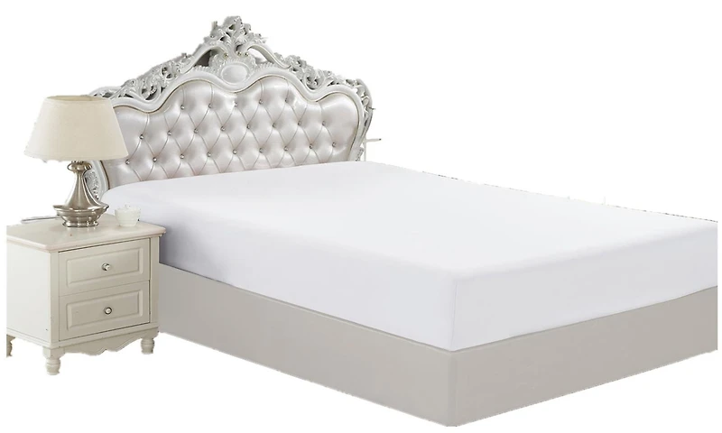 Drap-housse en bambou massif ultra doux et soyeux à poche profonde, couleur blanche, pour toutes les saisons