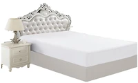 Drap-housse en bambou massif ultra doux et soyeux à poche profonde, couleur blanche, pour toutes les saisons