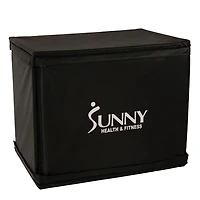 Sunny Health & Fitness Wood Plyo Box with Removable Foam Cover, 227 KG Weight Capacity and 3 in 1 Height Adjustment - 76 cm / 61 cm / 51 cm