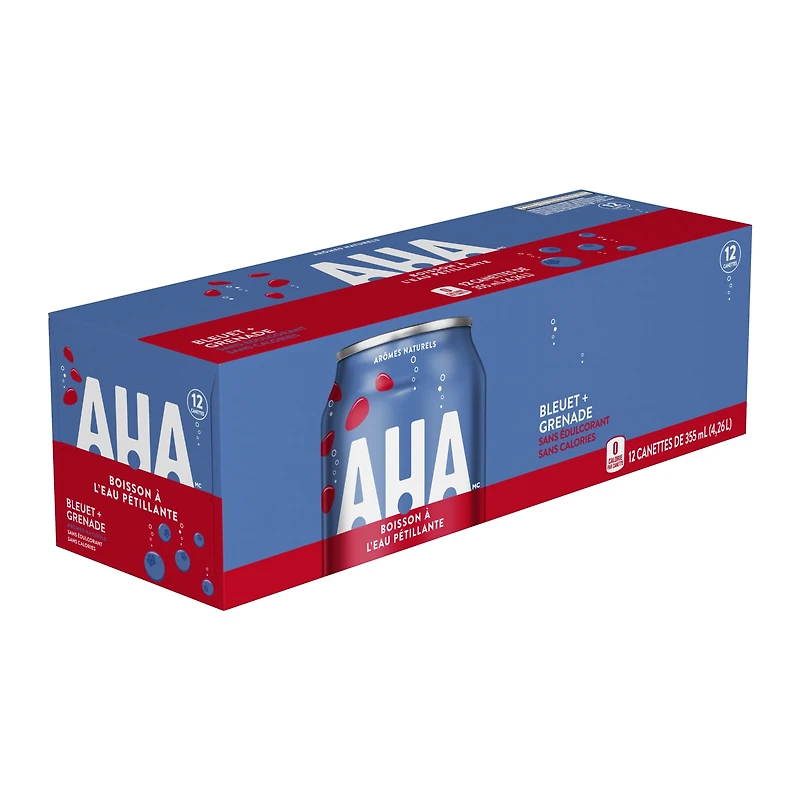 Aha Blueberry Pomegranate Fridge Pack Cans, 355 mL, 12 Pack