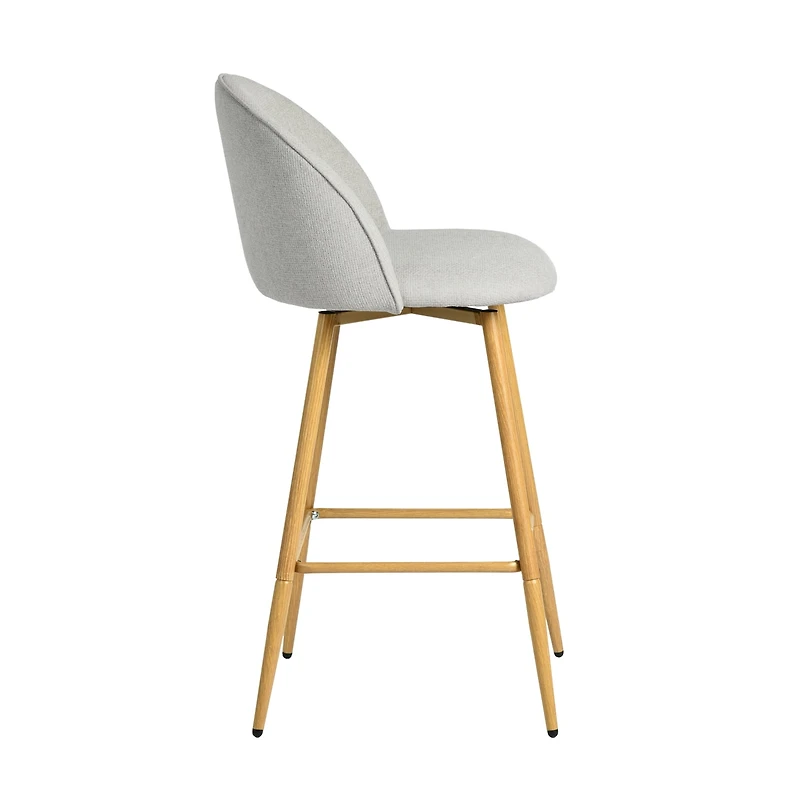 Homy Casa Set of 2 Modern Bar Stool with Fabric Upholstery - 26 in. Seat Height Adjustable Seat for Kitchen Island