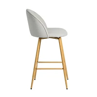 Homy Casa Set of 2 Modern Bar Stool with Fabric Upholstery - 26 in. Seat Height Adjustable Seat for Kitchen Island