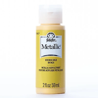Folkart Metallic Acrylic Paint Inca Gold, 2 fl oz
