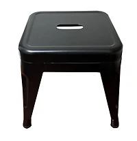 Homeworks 12" Black Metal Stool – Backless, 1-Pack, Indoor/Outdoor Use