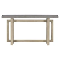 Noble House 59.1" Painted Entryway Table,Pine Veneer Triple Rectangle Design Console with Thick Pine Legs,Extra Long,Gray