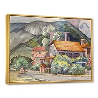 Designart Greek Landscape Off The Coast Of The Aegean Sea  FLOAT FRAME WALL ART