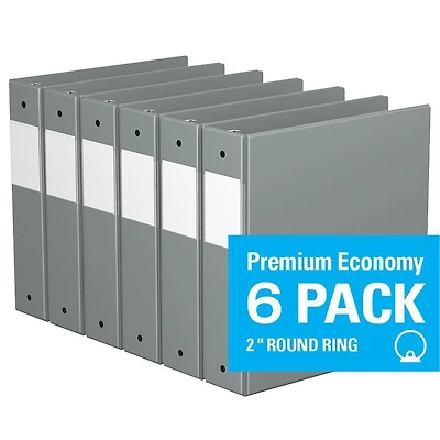 Davis Group, Premium Economy, Round Ring, Binder, 6 Pack, 2"