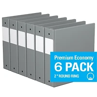 Davis Group, Premium Economy, Round Ring, Binder, 6 Pack, 2"