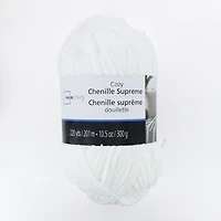 MAINSTAYS Cozy Chenille Supreme, 201 m (220 yd), 300 g (10.5 oz), 100% Polyester, White, 300 g (10.6 oz)