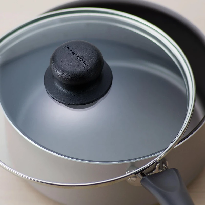 Tramontina Simple Cooking Casserole profonde pour sauter couverte antiadhésive de 25cm – champagne