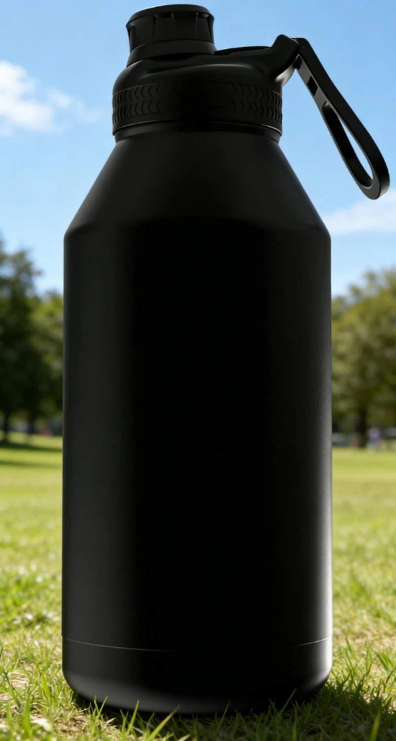 Mainstays 64 Oz Black Multi-Size Stainless Steel Tumbler SS304 inside + SS201 outside, PP,Silicone