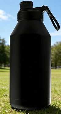 Mainstays 64 Oz Black Multi-Size Stainless Steel Tumbler SS304 inside + SS201 outside, PP,Silicone
