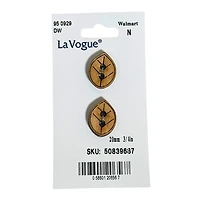 LA VOGUE Buttons, Natural Material - 2 pieces, 20 mm (3/4 in), Wood Sheep
