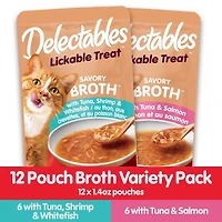 Delectables Lickable Treat Broth Variety 12 Pack for Cats