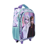 Disney Frozen 16-Inch Rolling Backpack with Anna and Elsa Print, Back to School Supplies