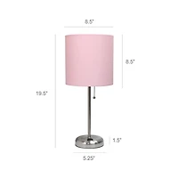 LimeLights Stick Lamp with Charging Outlet and Fabric Shade
