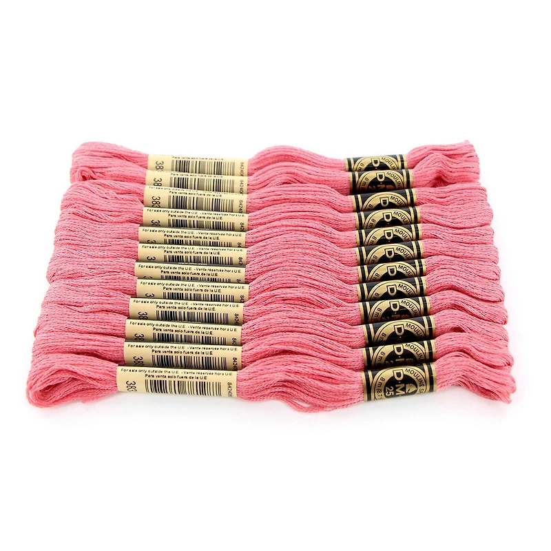 DMC Pink Cotton 6-Strand Embroidery Floss Skein, 8 m (8.7 yd)