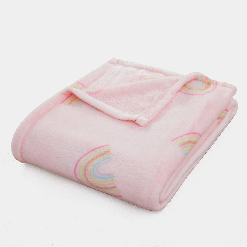 Mainstays Kids Plush Throw Blanket Rainbow