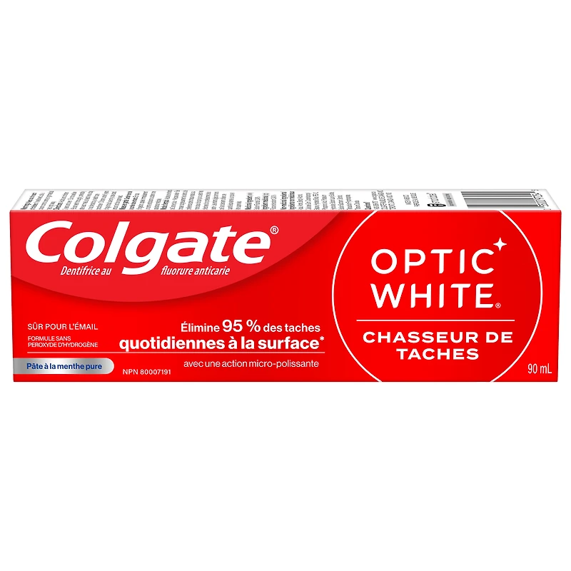 Colgate Optic White Stain Fighter Clean Mint Paste Teeth Whitening Toothpaste, 90 ml