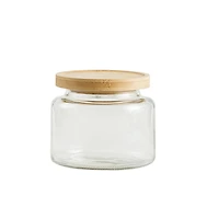 Mainstays pot de stockage de nourriture de cuisine en verre 1.5L pot en verre avec couvercle en bambou
