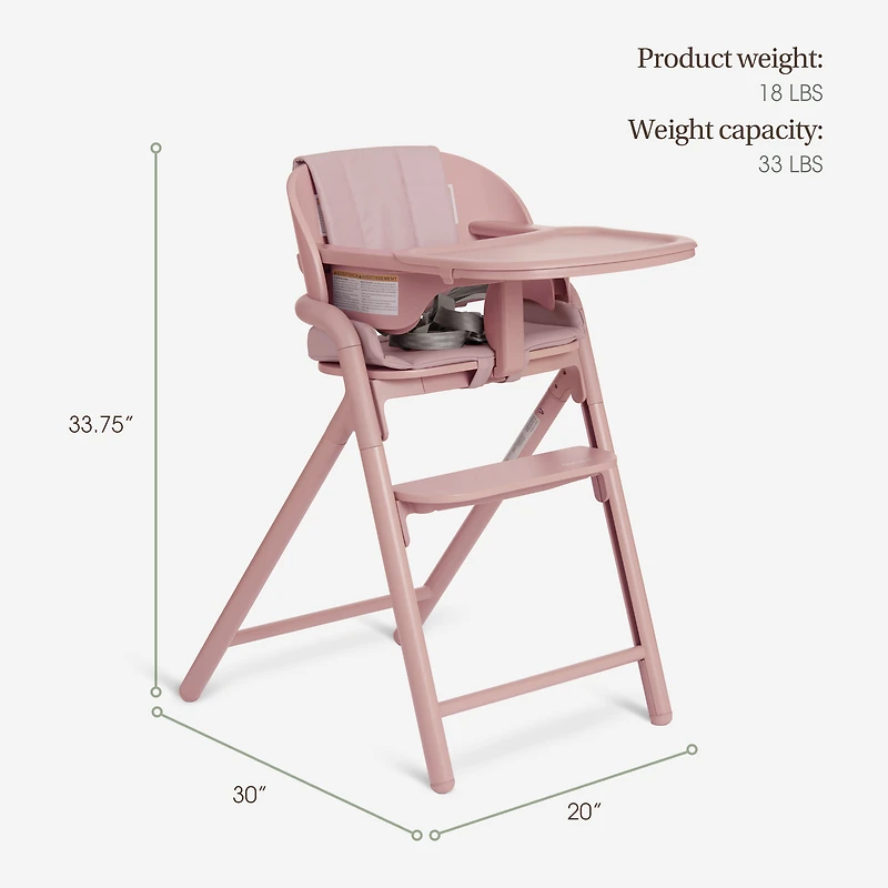 Evolur Step and Savor Convertible High Chair, Rose Petal