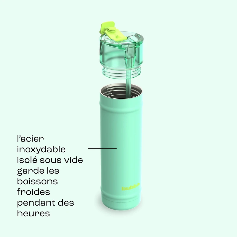 bubba Dualsip Water Bottle with Straw & 2-Way Lid, 24 oz (710 ml), Leakproof Stainless Steel Tumbler, Reusable, Dishwasher Safe, Lead & BPA-Free