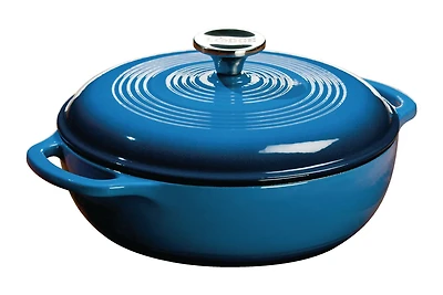 Lodge 3 Quart Blue Essential Enamel Cast Iron Dutch Oven