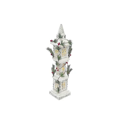 Christmas Led Snow Covered Snowflake Lamp Post 24"