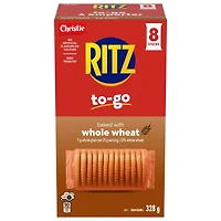 RITZ To-Go Baked with Whole Wheat Crackers, Pack of 8 individually wrapped cracker stacks, Portable Format, Convenient On-The-Go Snack, Lunchbox & Travel Snack 328g
