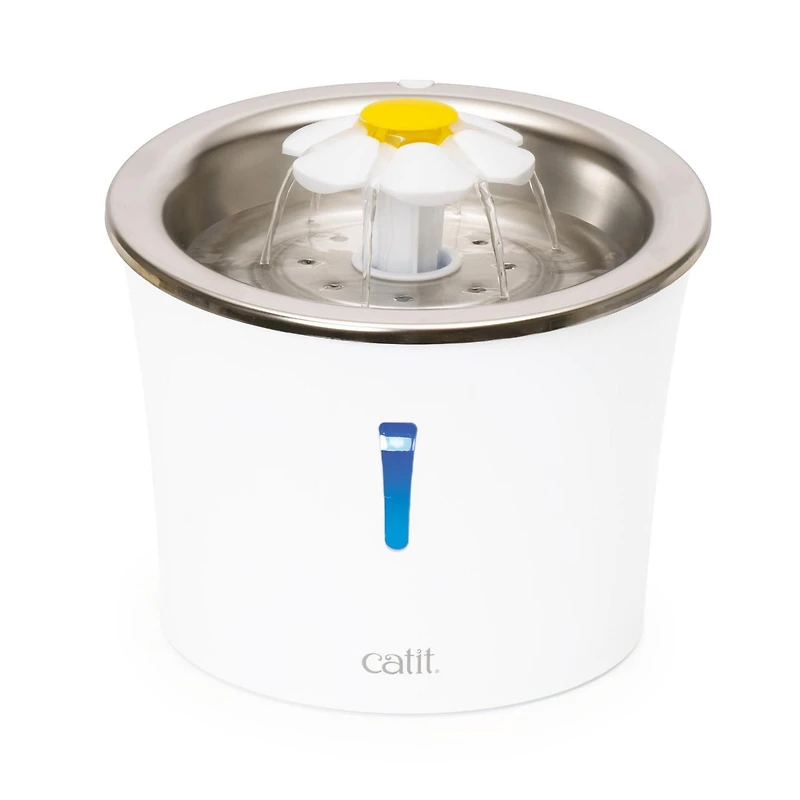 Catit Stainless Steel Cat Flower Fountain with Placemat Kit, 3 L