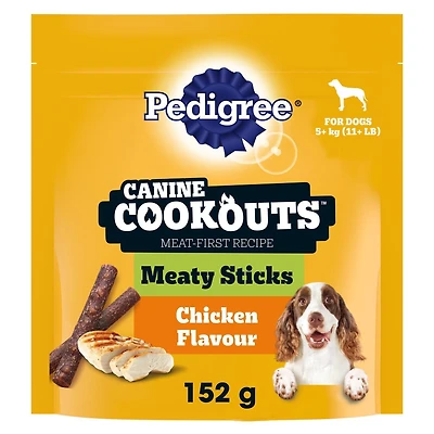 Gâteries pour chiens PEDIGREE CANINE COOKOUTS bâtonnets à la viande à saveur de poulet