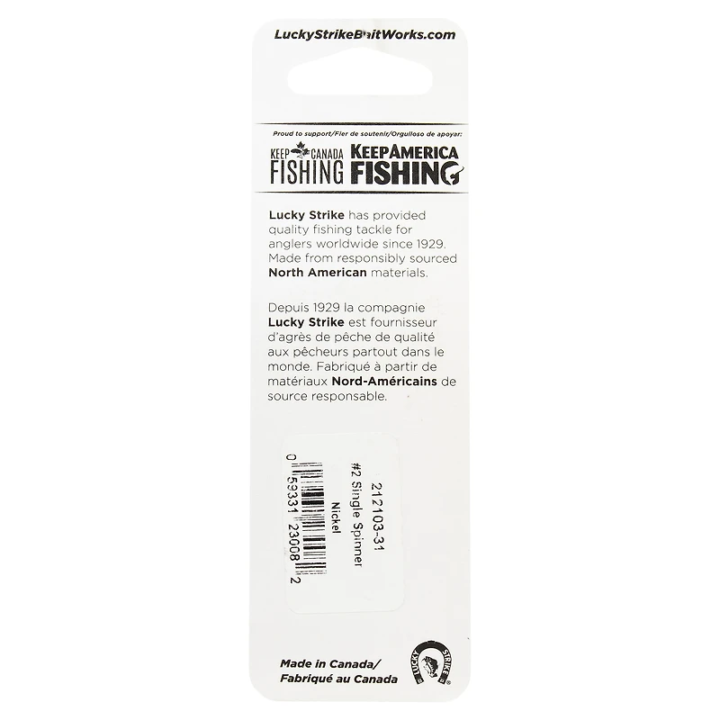 Lucky Strike #2 Nickel Single Spinner – 3‑Pack – Fishing Lure