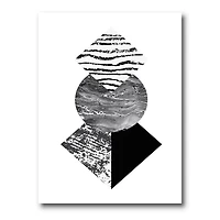 Designart Feuille de palmier tropical avec des formes géométriques abstraites I Art mural sur toile