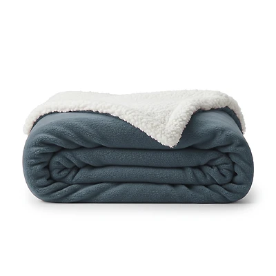 Beddora Couverture de Luxe en Flanelle Sherpa – 50” x 60” – Ultra-Douce & Chaude – 450 GSM Polaire Réversible – Couverture d'Hiver Confortable pour Canapé Ou Lit – Gris