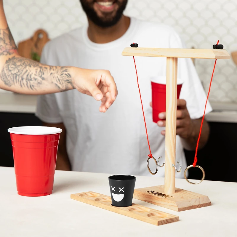 Buzzed Classics Hook and Ring – Ring Toss Drinking Set for Adults, by What Do You Meme?