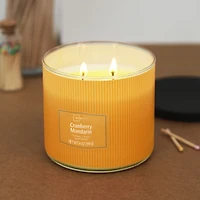 Mainstays 3-Wick Textured Wrapped Cranberry mandarin Scented Candle, 14 oz