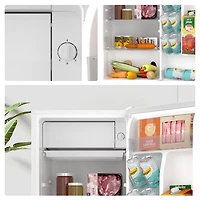 Hamilton Beach Mini Réfrigérateur 3,3 pi³ avec compartiment congélateur, réfrigérateur compact à porte simple, Energy Star, porte réversible, Blanc