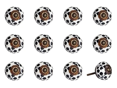 KNOB-IT VINTAGE HANDPAINTED CERAMIC KNOBS (12-Pack) K000024