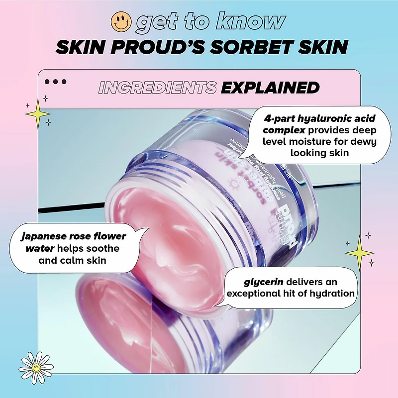 Skin Proud - Sorbet Skin - Everyday Jelly Moisturizer, Oil Free, 100% Vegan (50ml)