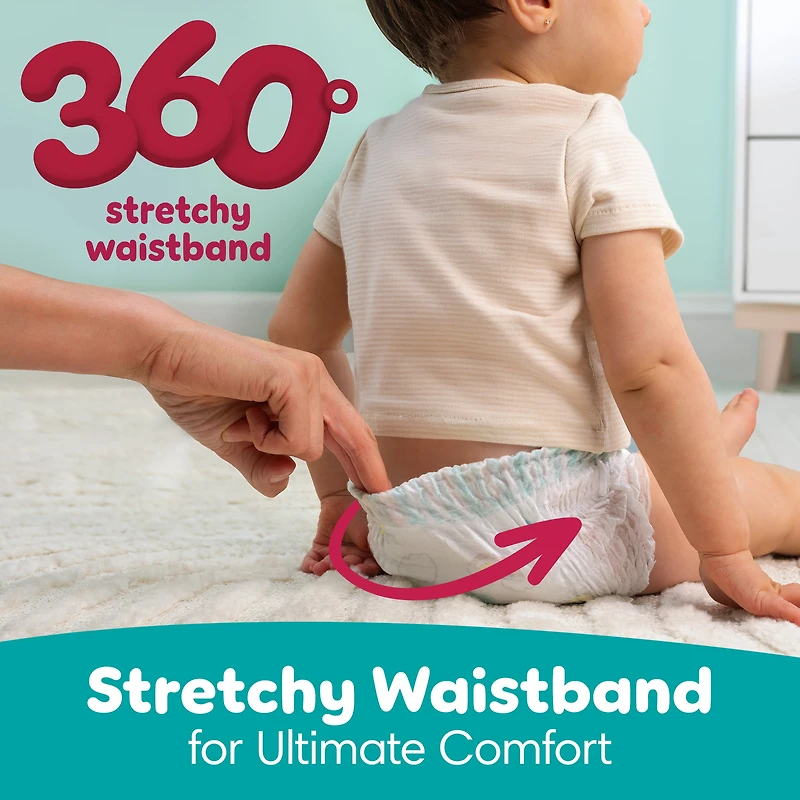 Pampers Diapers - Swaddlers 360° - Size 3, up to 100% Leakproof Comfy Dry Fit, EZ Off Tabs Designed for Easy Changes, Pull On Diaper