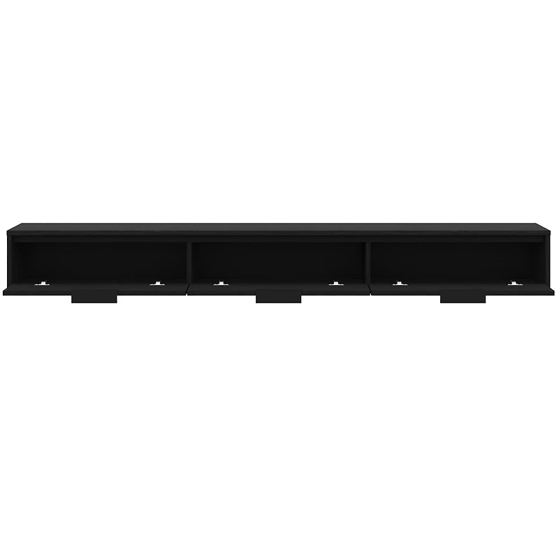 Nexera Slim 72" Wall-Mounted 3 Door TV Stand with 3 Cabinets, Black