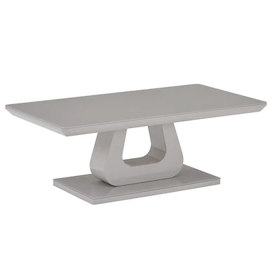 Contemporary MDF & Glass Rectangular Coffee Table - Warm Grey